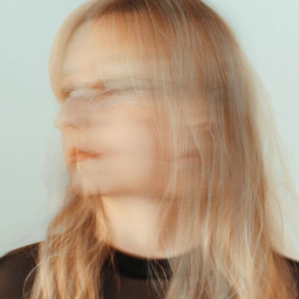 Creative double exposure showing how negative thinking patterns repeat in the mind