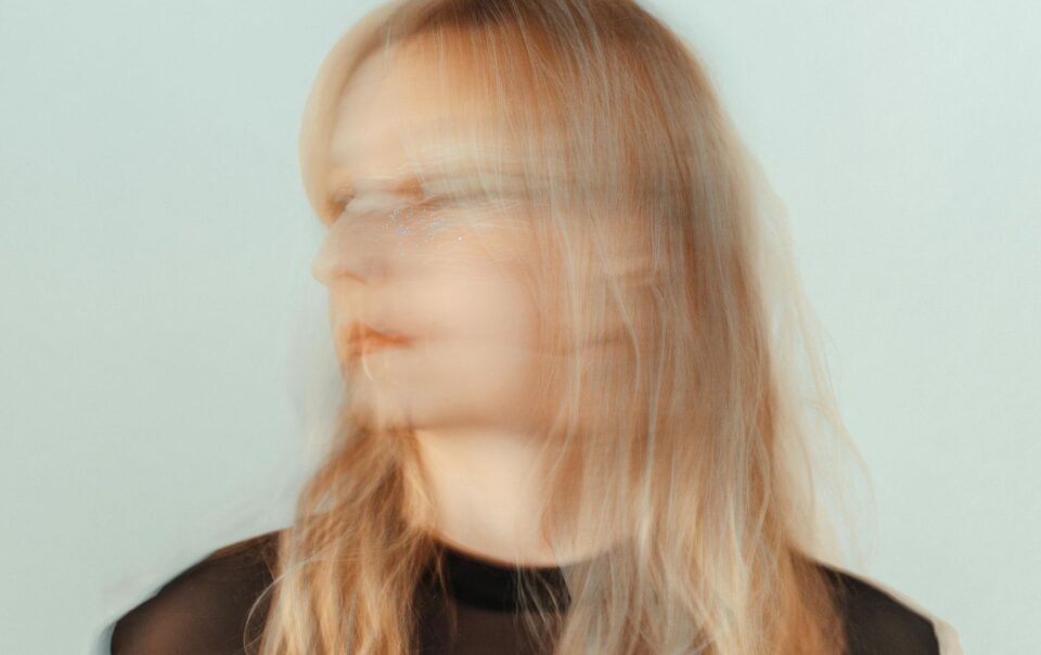 Creative double exposure showing how negative thinking patterns repeat in the mind